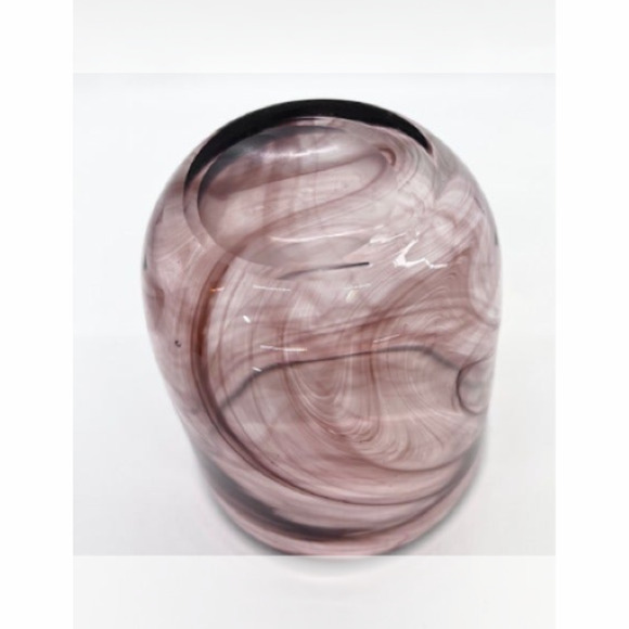Two Handblown Amethyst Purple Art Glass Glasses or Votives Smoke Swirled Candle - Picture 4 of 5